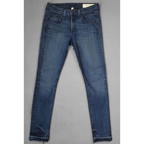 Rag & Bone Alembic Indigo Skinny Jeans Women’s 26 Raw Hem Ankle Slim Fit EUC - Picture 2 of 16